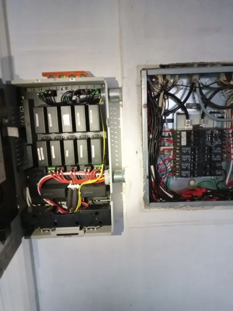 Electrical panel upgrade completed for Security Camera Wiring in Crete